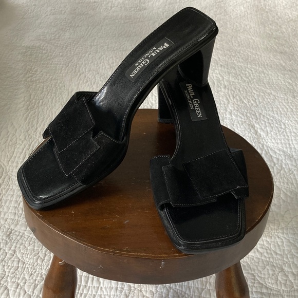 Paul Green Black Block Heel Sandals,UK 6/US 8 - Picture 1 of 15